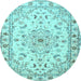 Round Persian Light Blue Traditional Rug, tr2045lblu