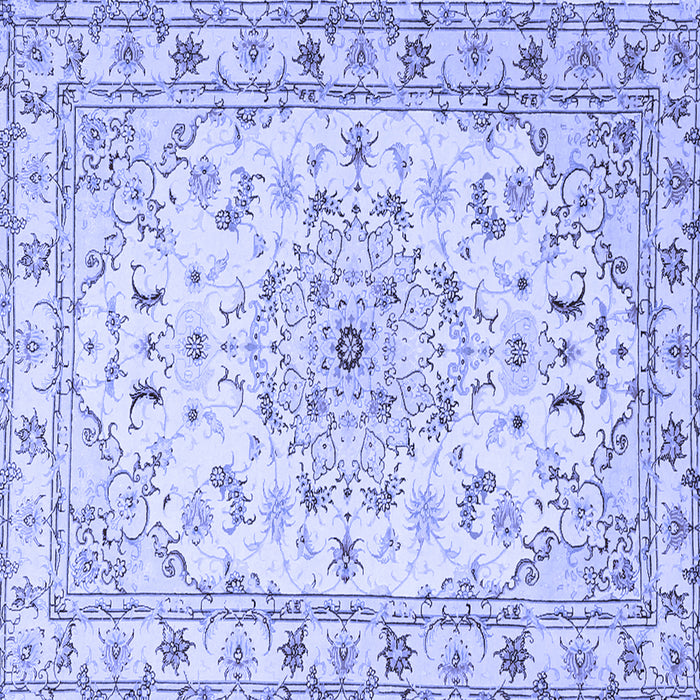 Square Machine Washable Persian Blue Traditional Rug, wshtr2045blu