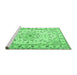 Sideview of Machine Washable Persian Emerald Green Traditional Area Rugs, wshtr2045emgrn