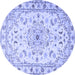 Round Persian Blue Traditional Rug, tr2045blu