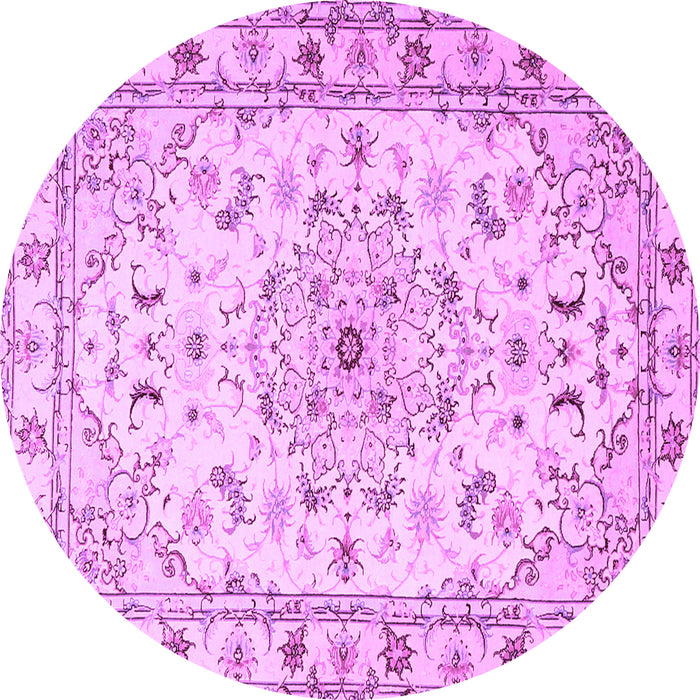 Round Persian Purple Traditional Rug, tr2045pur