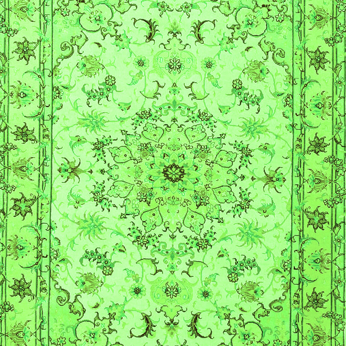 Serging Thickness of Machine Washable Persian Green Traditional Area Rugs, wshtr2045grn