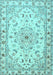 Machine Washable Persian Light Blue Traditional Rug, wshtr2045lblu