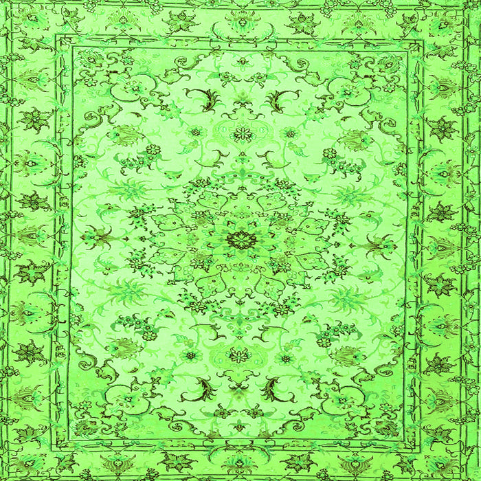 Serging Thickness of Persian Green Traditional Rug, tr2045grn