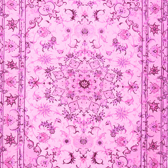 Machine Washable Persian Pink Traditional Rug, wshtr2045pnk