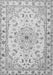 Serging Thickness of Machine Washable Persian Gray Traditional Rug, wshtr2045gry