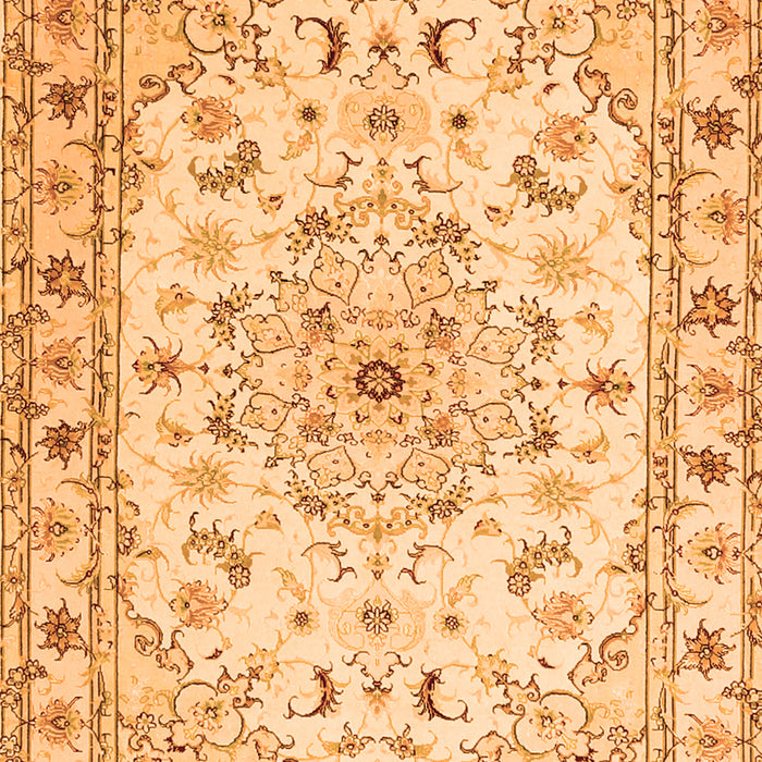 Serging Thickness of Machine Washable Persian Orange Traditional Area Rugs, wshtr2045org