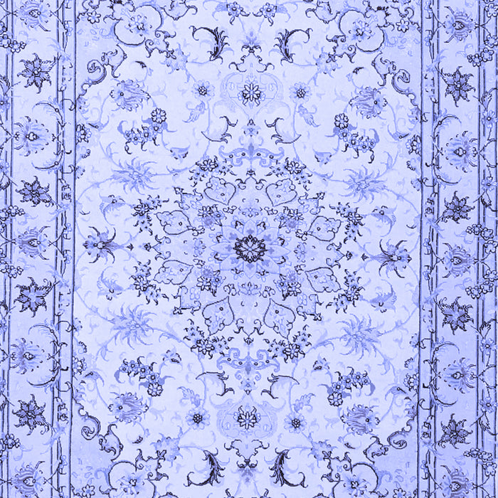 Machine Washable Persian Blue Traditional Rug, wshtr2045blu