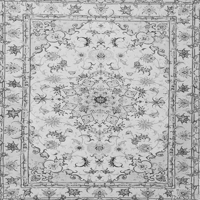 Round Machine Washable Persian Gray Traditional Rug, wshtr2045gry