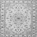 Round Machine Washable Persian Gray Traditional Rug, wshtr2045gry