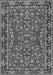 Serging Thickness of Machine Washable Persian Gray Traditional Rug, wshtr2046gry