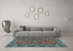 Machine Washable Persian Light Blue Traditional Rug in a Living Room, wshtr2046lblu