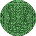 Round Persian Emerald Green Traditional Rug, tr2046emgrn