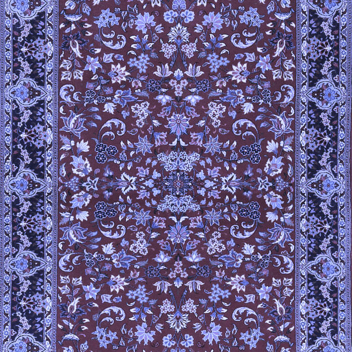 Machine Washable Persian Blue Traditional Rug, wshtr2046blu
