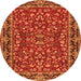 Machine Washable Persian Orange Traditional Area Rugs, wshtr2046org