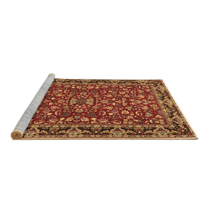 Sideview of Machine Washable Persian Brown Traditional Rug, wshtr2046brn