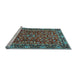 Sideview of Machine Washable Persian Light Blue Traditional Rug, wshtr2046lblu