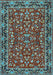 Machine Washable Persian Light Blue Traditional Rug, wshtr2046lblu