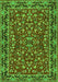 Serging Thickness of Machine Washable Persian Green Traditional Area Rugs, wshtr2046grn