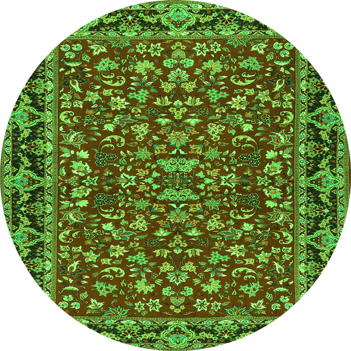 Square Persian Green Traditional Rug, tr2046grn