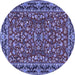 Round Persian Blue Traditional Rug, tr2046blu