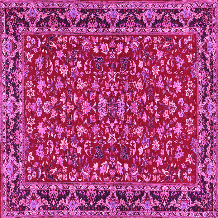 Square Machine Washable Persian Pink Traditional Rug, wshtr2046pnk