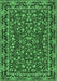 Machine Washable Persian Emerald Green Traditional Area Rugs, wshtr2046emgrn