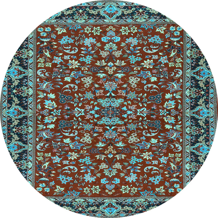 Round Persian Light Blue Traditional Rug, tr2046lblu