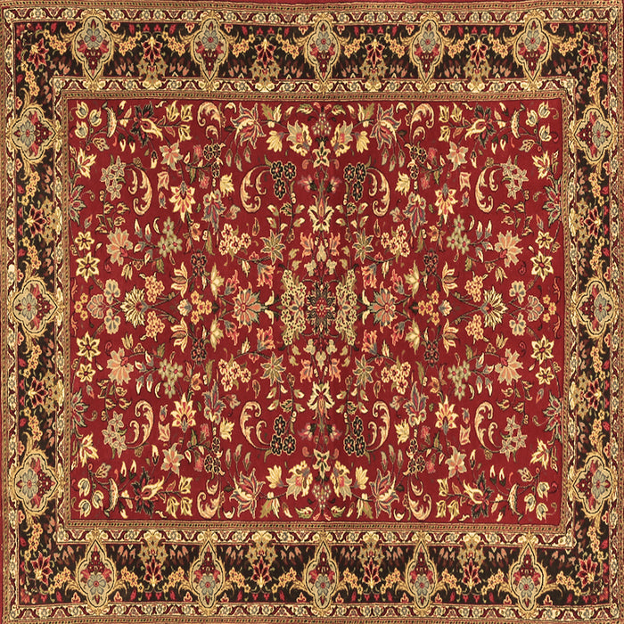Square Machine Washable Persian Brown Traditional Rug, wshtr2046brn