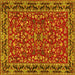 Square Machine Washable Persian Yellow Traditional Rug, wshtr2046yw