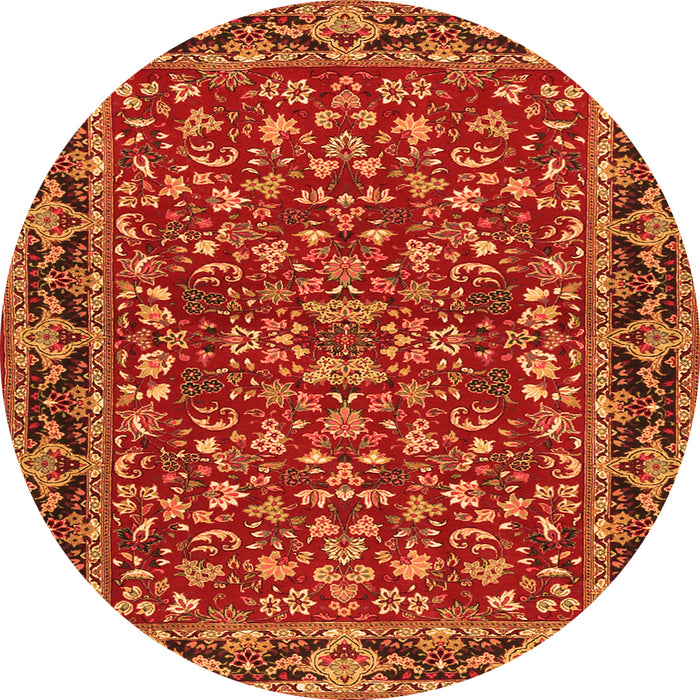 Square Persian Orange Traditional Rug, tr2046org
