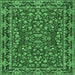 Square Machine Washable Persian Emerald Green Traditional Area Rugs, wshtr2046emgrn