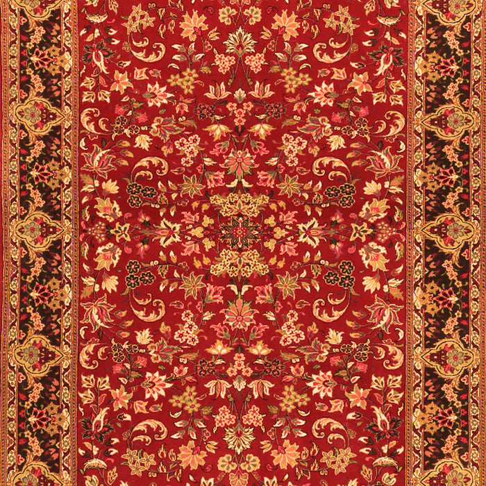 Serging Thickness of Machine Washable Persian Orange Traditional Area Rugs, wshtr2046org