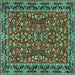 Square Persian Turquoise Traditional Rug, tr2046turq