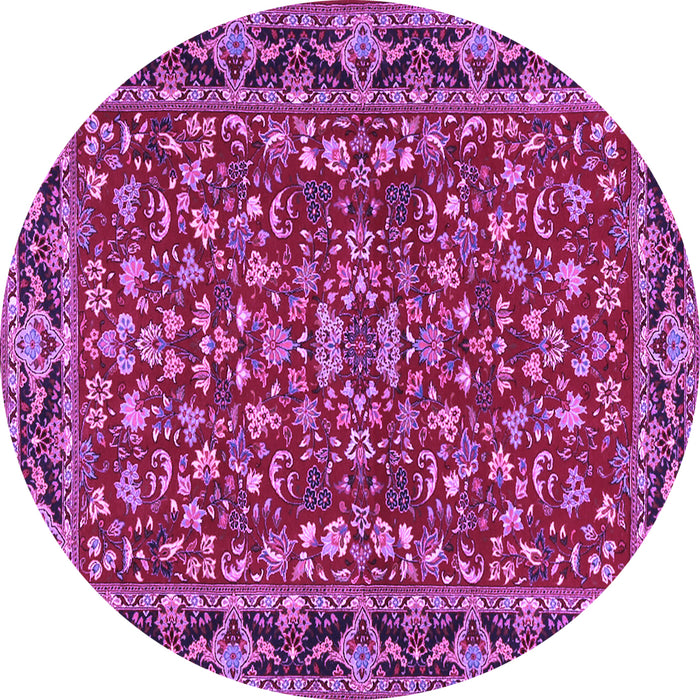 Round Persian Purple Traditional Rug, tr2046pur