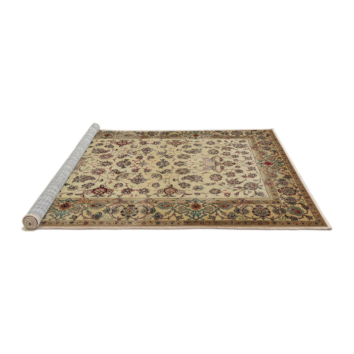 Sideview of Machine Washable Traditional Sienna Brown Rug, wshtr2047