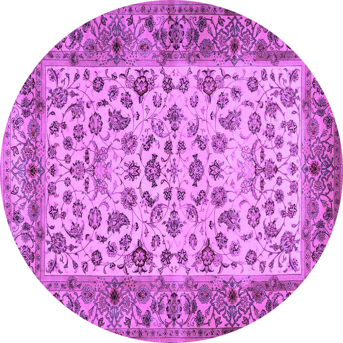 Round Persian Purple Traditional Rug, tr2047pur