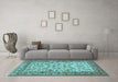 Machine Washable Persian Light Blue Traditional Rug in a Living Room, wshtr2047lblu