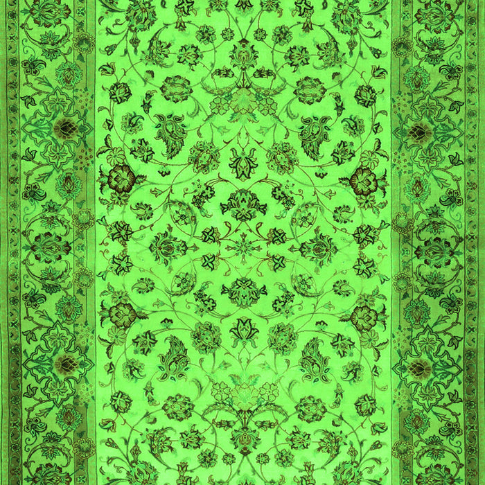 Serging Thickness of Machine Washable Persian Green Traditional Area Rugs, wshtr2047grn
