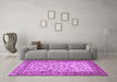 Machine Washable Persian Purple Traditional Area Rugs in a Living Room, wshtr2047pur