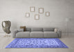 Machine Washable Persian Blue Traditional Rug in a Living Room, wshtr2047blu