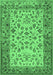 Machine Washable Persian Emerald Green Traditional Area Rugs, wshtr2047emgrn