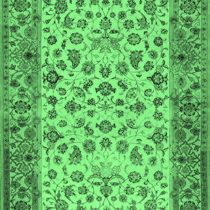 Machine Washable Persian Emerald Green Traditional Area Rugs, wshtr2047emgrn