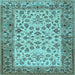 Square Persian Light Blue Traditional Rug, tr2047lblu