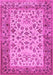 Machine Washable Persian Pink Traditional Rug, wshtr2047pnk