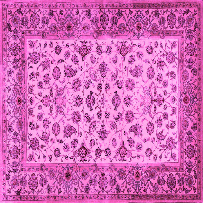 Square Machine Washable Persian Pink Traditional Rug, wshtr2047pnk