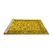 Sideview of Machine Washable Persian Yellow Traditional Rug, wshtr2047yw