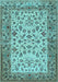 Machine Washable Persian Light Blue Traditional Rug, wshtr2047lblu