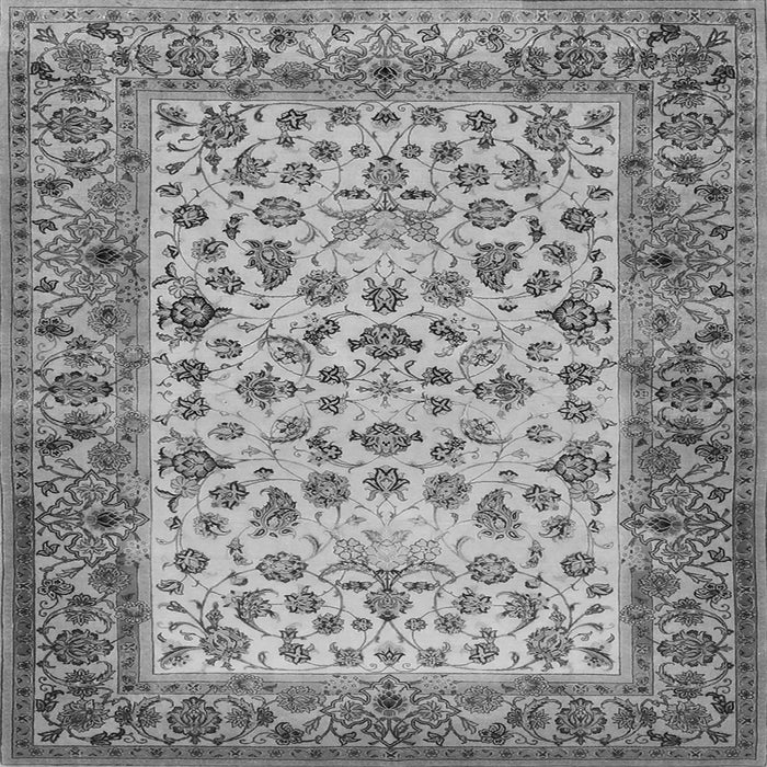 Round Machine Washable Persian Gray Traditional Rug, wshtr2047gry