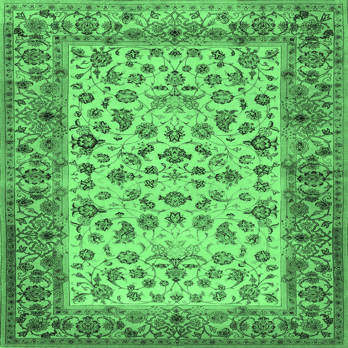 Square Persian Emerald Green Traditional Rug, tr2047emgrn